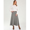 image:imageANRABESS Womens A Line High Waist Fall Midi SkirtGrey