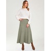 image:imageANRABESS Womens A Line High Waist Fall Midi SkirtLight Grey
