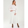image:imageANRABESS Womens A Line High Waist Fall Midi SkirtWhite