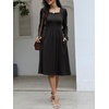 image:imageANRABESS Womens Fall Long Sleeve ALine Midi DressBlack