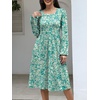 image:imageANRABESS Womens Fall Long Sleeve ALine Midi DressFloral Green