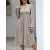 image:imageANRABESS Womens Fall Long Sleeve ALine Midi DressFloral Small Spots