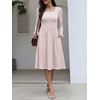 image:imageANRABESS Womens Fall Long Sleeve ALine Midi DressPink White Stripe