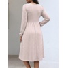 image:imageANRABESS Womens Fall Long Sleeve ALine Midi DressPink White Stripe