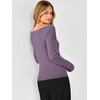 image:imageANRABESS Womens Fall Long Sleeve Boat Neck Lightweight SweatersGrey Purple