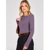 image:imageANRABESS Womens Fall Long Sleeve Boat Neck Lightweight SweatersGrey Purple