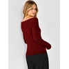 image:imageANRABESS Womens Fall Long Sleeve Boat Neck Lightweight SweatersWine Red
