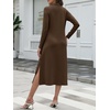 image:imageANRABESS Womens Long Sleeve Fall Midi Dresses with PocketsBrown