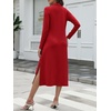 image:imageANRABESS Womens Long Sleeve Fall Midi Dresses with PocketsRed