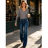 image:imageANRABESS Womens Long Sleeve Fitted Polo Shirts Fall Business Casual TopFloral Black