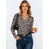 image:imageANRABESS Womens Long Sleeve Fitted Polo Shirts Fall Business Casual TopFloral Black