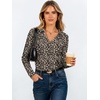 image:imageANRABESS Womens Long Sleeve Fitted Polo Shirts Fall Business Casual TopLeopard