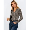 image:imageANRABESS Womens Long Sleeve Fitted Polo Shirts Fall Business Casual TopLeopard