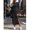 image:imageANRABESS Womens Long Sleeve Maxi Fall Knit Sweater DressBlack