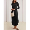 image:imageANRABESS Womens Long Sleeve Maxi Fall Knit Sweater DressBlack