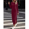 image:imageANRABESS Womens Long Sleeve Maxi Fall Knit Sweater DressBurgundy