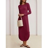 image:imageANRABESS Womens Long Sleeve Maxi Fall Knit Sweater DressBurgundy