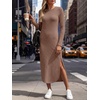 image:imageANRABESS Womens Long Sleeve Maxi Fall Knit Sweater DressKhaki