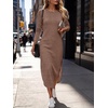 image:imageANRABESS Womens Long Sleeve Maxi Fall Knit Sweater DressKhaki