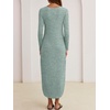 image:imageANRABESS Womens Long Sleeve Maxi Fall Knit Sweater DressLight Green
