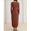 image:imageANRABESS Womens Long Sleeve Maxi Fall Knit Sweater DressRust Orange