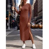 image:imageANRABESS Womens Long Sleeve Maxi Fall Knit Sweater DressRust Orange