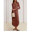 image:imageANRABESS Womens Long Sleeve Maxi Fall Knit Sweater DressRust Orange