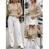 image:imageANRABESS Womens Long Sleeve Shirts Henley V Neck Thermal TopKhaki