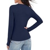 image:imageANRABESS Womens Long Sleeve Shirts Henley V Neck Thermal TopNavy Blue