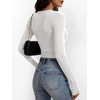 image:imageANRABESS Womens Long Sleeve Shirts Ruched Fitted TopsWhite