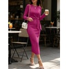 image:imageANRABESS Womens Long Sleeve WrinkleFree Fall Tie Waist Midi DressHot Pink