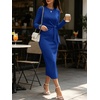 image:imageANRABESS Womens Long Sleeve WrinkleFree Fall Tie Waist Midi DressRoyal Blue
