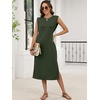 image:imageANRABESS Womens Midi Dresses Wrinkle Free Summer Casual SundressArmy Green