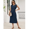 image:imageANRABESS Womens Midi Dresses Wrinkle Free Summer Casual SundressNavy Blue
