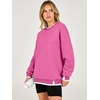 image:imageANRABESS Womens Oversized Sweatshirts Crew Neck Fall Pullover TopsHot Pink