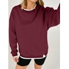 image:imageANRABESS Womens Oversized Sweatshirts Crew Neck Fall Pullover TopsWine Red