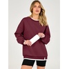 image:imageANRABESS Womens Oversized Sweatshirts Crew Neck Fall Pullover TopsWine Red