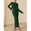 image:imageANRABESS Womens Ribbed Fall Long Sleeve Bodycon Maxi DressDeep Green