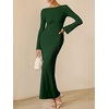 image:imageANRABESS Womens Ribbed Fall Long Sleeve Bodycon Maxi DressDeep Green
