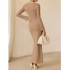 image:imageANRABESS Womens Ribbed Fall Long Sleeve Bodycon Maxi DressKhaki
