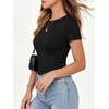 image:imageANRABESS Womens Ribbed Short Sleeve Tops Basic Tee ShirtsBlack