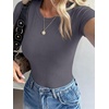 image:imageANRABESS Womens Ribbed Short Sleeve Tops Basic Tee ShirtsCharcoal