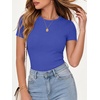 image:imageANRABESS Womens Ribbed Short Sleeve Tops Basic Tee ShirtsDeep Blue