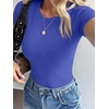 image:imageANRABESS Womens Ribbed Short Sleeve Tops Basic Tee ShirtsDeep Blue