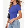 image:imageANRABESS Womens Ribbed Short Sleeve Tops Basic Tee ShirtsDeep Blue