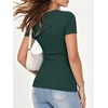 image:imageANRABESS Womens Ribbed Short Sleeve Tops Basic Tee ShirtsForest Green