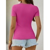 image:imageANRABESS Womens Short Sleeve Tops Built in Bra Summer Scoop Neck T ShirtsHot Pink