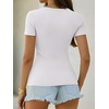 image:imageANRABESS Womens Short Sleeve Tops Built in Bra Summer Scoop Neck T ShirtsWhite