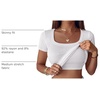 image:imageANRABESS Womens Short Sleeve Tops Built in Bra Summer Scoop Neck T ShirtsWhite