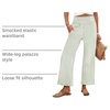image:imageANRABESS Womens Striped Gingham Wide Leg Cropped Palazzo Pants with PocketsArmy Green White Stripe